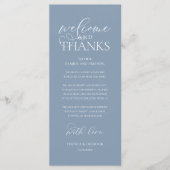 "Welcome and Thanks" Classy Reception Guest Card Programm (Vorderseite)