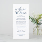 "Welcome and Thanks" Classy Reception Guest Card Programm (Stehend Vorderseite)