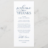 "Welcome and Thanks" Classy Reception Guest Card Programm (Vorderseite)