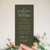 "Welcome and Thanks" Classy Reception Guest Card Programm