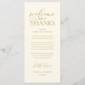 "Welcome and Thanks" Classy Reception Guest Card Programm (Vorderseite)