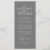 "Welcome and Thanks" Classy Reception Guest Card Programm (Vorderseite)