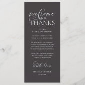 "Welcome and Thanks" Classy Reception Guest Card Programm (Vorderseite)