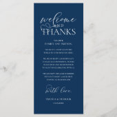 "Welcome and Thanks" Classy Reception Guest Card Programm (Vorderseite)