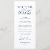 "Welcome and Thanks" Elegant Reception Guest Card Programm (Vorderseite)