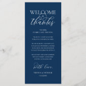 "Welcome and Thanks" Elegant Reception Guest Card Programm (Vorderseite)