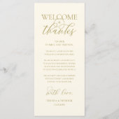 "Welcome and Thanks" Elegant Reception Guest Card Programm (Vorderseite)