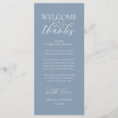 "Welcome and Thanks" Elegant Reception Guest Card Programm (Vorderseite)