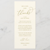 "Welcome and Thanks" Elegant Reception Guest Card Programm (Vorderseite)