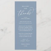 "Welcome and Thanks" Elegant Reception Guest Card Programm (Vorderseite)