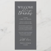 "Welcome and Thanks" Elegant Reception Guest Card Programm (Vorderseite)