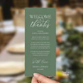 "Welcome and Thanks" Elegant Reception Guest Card Programm