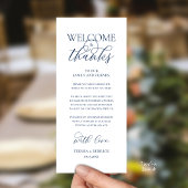 "Welcome and Thanks" Elegant Reception Guest Card Programm