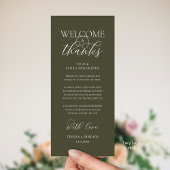 "Welcome and Thanks" Elegant Reception Guest Card Programm