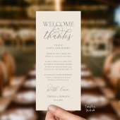 "Welcome and Thanks" Elegant Reception Guest Card Programm
