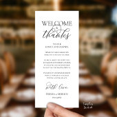 "Welcome and Thanks" Elegant Reception Guest Card Programm
