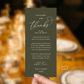 "Welcome and Thanks" Elegant Reception Guest Card Programm