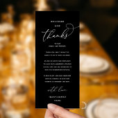 "Welcome and Thanks" Elegant Reception Guest Card Programm