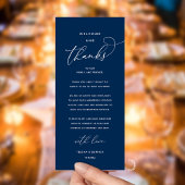 "Welcome and Thanks" Elegant Reception Guest Card Programm