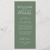 "Welcome and Thanks" Elegant Reception Guest Card Programm (Vorderseite)