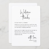 Welcome and Thanks, Place Setting Thank You Card Programm (Vorne/Hinten)