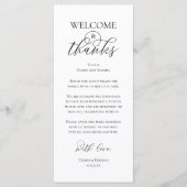 Welcome and Thanks Reception Dinner Thank You Card Programm (Vorderseite)