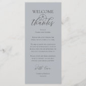 Welcome and Thanks Reception Dinner Thank You Card Programm (Vorderseite)