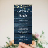 "Welcome and Thanks" Rustic Reception Guest Card Programm