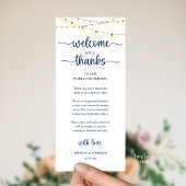 "Welcome and Thanks" Rustic Reception Guest Card Programm