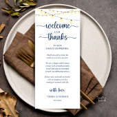 "Welcome and Thanks" Rustic Reception Guest Card Programm