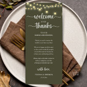 "Welcome and Thanks" Rustic Reception Guest Card Programm