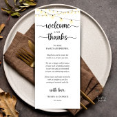 "Welcome and Thanks" Rustic Reception Guest Card Programm