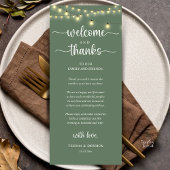 "Welcome and Thanks" Rustic Reception Guest Card Programm