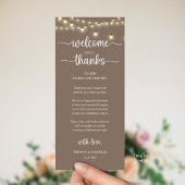 "Welcome and Thanks" Rustic Reception Guest Card Programm