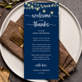 "Welcome and Thanks" Rustic Reception Guest Card Programm