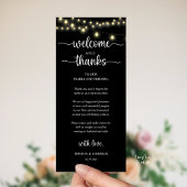 "Welcome and Thanks" Rustic Reception Guest Card Programm