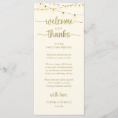 "Welcome and Thanks" Rustic Reception Guest Card Programm (Vorderseite)