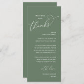 Welcome and Thanks, Wedding Dinner Thank You Card Programm (Vorne/Hinten)
