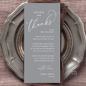 Welcome and Thanks, Wedding Dinner Thank You Card Programm