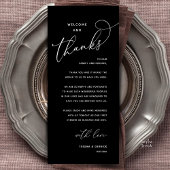 Welcome and Thanks, Wedding Dinner Thank You Card Programm