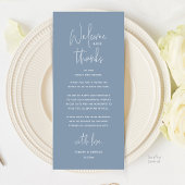Welcome and Thanks, Wedding Dinner Thank You Card Programm