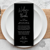 Welcome and Thanks, Wedding Dinner Thank You Card Programm
