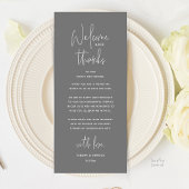 Welcome and Thanks, Wedding Dinner Thank You Card Programm