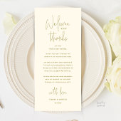 Welcome and Thanks, Wedding Dinner Thank You Card Programm