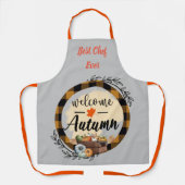 Welcome Autumn Pumpkin Vintag Schürze (Vorderseite)