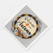 Welcome Autumn Pumpkin Vintag Serviette (Ecke)