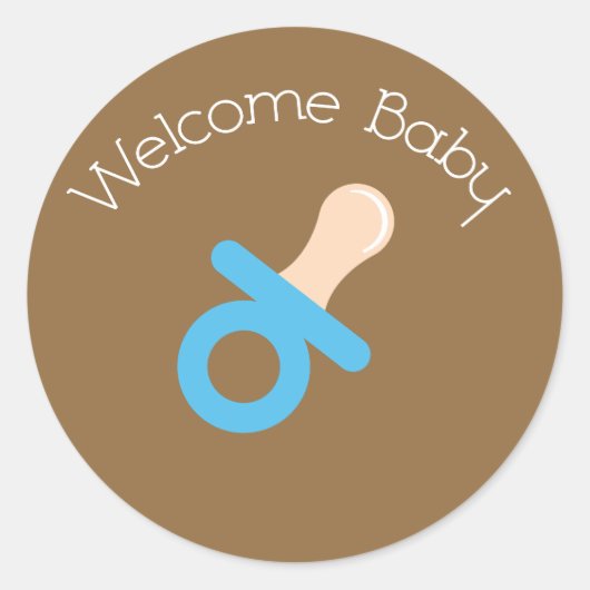Welcome Baby Blue Schnuller Sticker (Vorderseite)