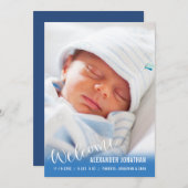 Welcome Baby Boy - Ankündigung des vertikalen Foto (Vorne/Hinten)