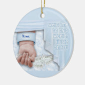Welcome Baby Boy (anpassbar) Keramik Ornament (Links)