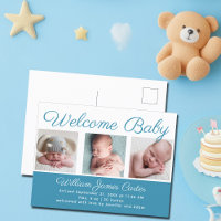 Welcome Baby Boy Blue Niedlich Neugeborenes Foto B